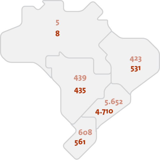 Total de fornecedores - mapa