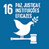 Objetivos de desenvolvimento sustentável - ícone Paz, justiça e instituições eficazes