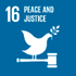 Sustainable development goals - icon of Peace, justice and strong institutions goal