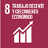 Objetivos de desarrollo sostenible - icono trabajo decente y crecimiento econômico