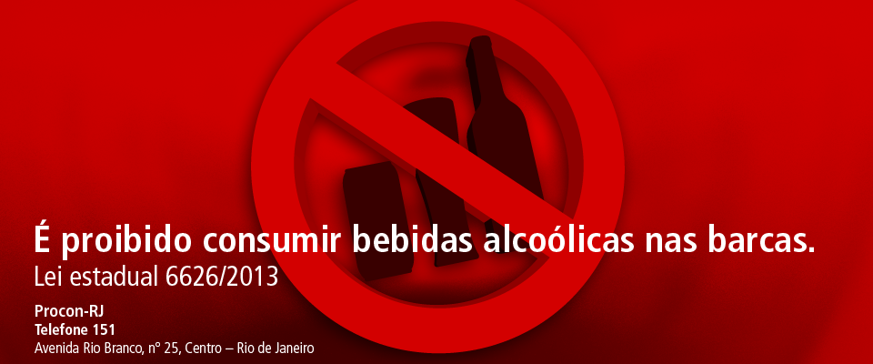 Proibido bebida alcóolica